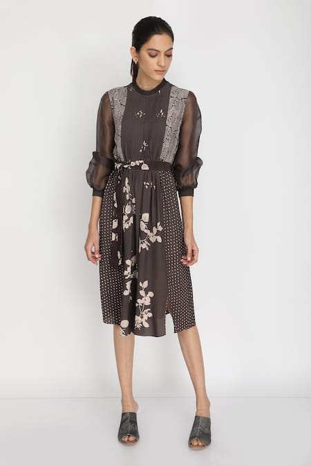 Arcvsh By Pallavi Singh Printed Pintuck Dress 