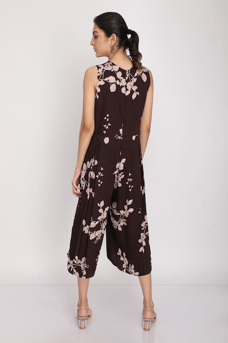 Arcvsh By Pallavi Singh Purple Organza Bamberg Jacket Lapel Collar Jumpsuit Round Printed And Set at Aza Fashions Arcvsh By Pallavi Singh_Purple Organza Bamberg Jacket Lapel Collar Jumpsuit Round Printed And Set _at_Aza_Fashions