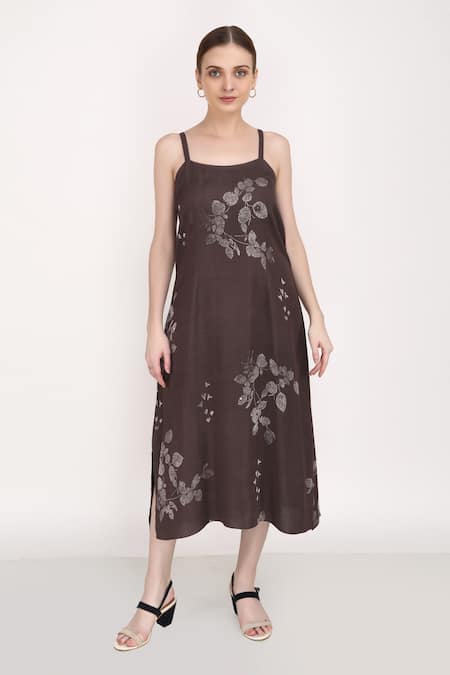 Buy_Arcvsh By Pallavi Singh_Grey Dress Bemberg, Jacket 100% Silk Organza Petal Print Dress Square And Set _Online_at_Aza_Fashions