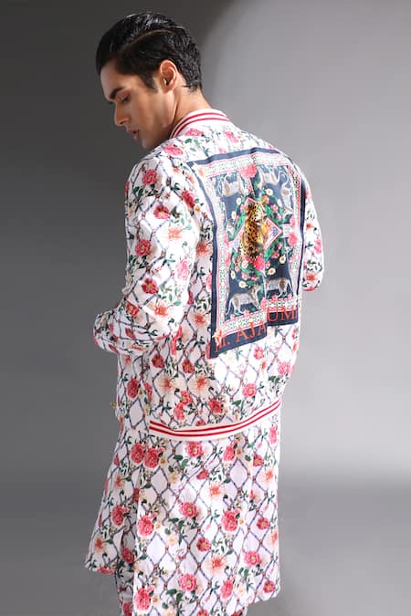 MR. Ajay Kumar Floral Print Bomber Jacket 