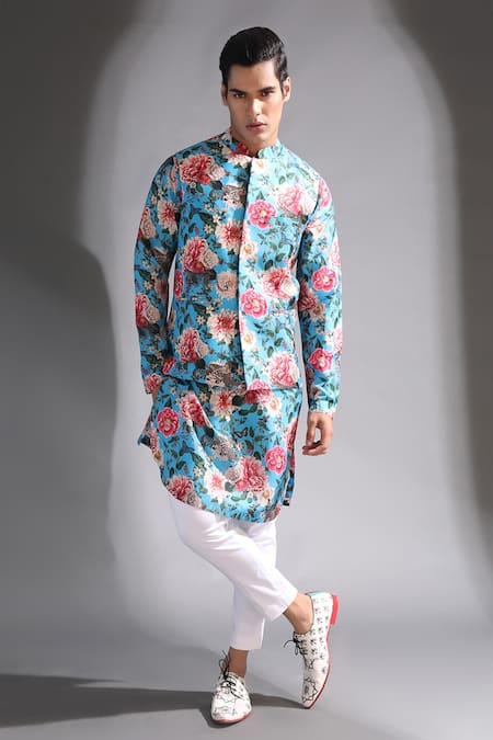 Mr. Ajay Kumar Jhoom Floral Print Kurta & Pyjama Set 