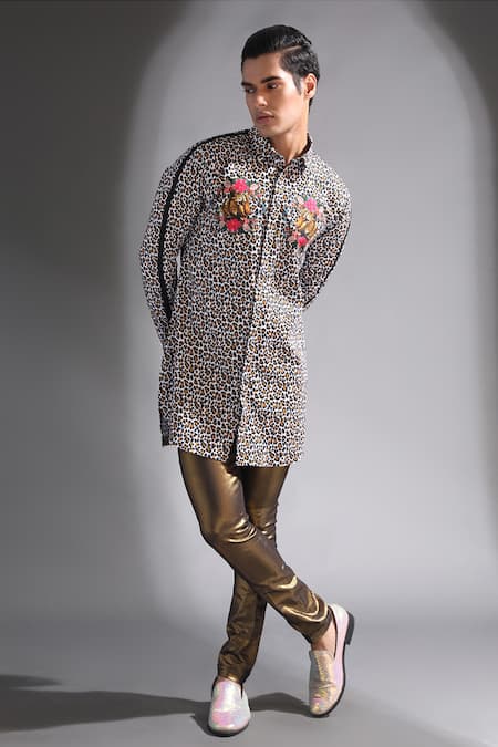 Mr. Ajay Kumar Leopard Print Kurta 