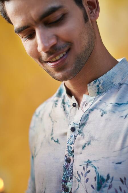 Philocaly_Multi Color Cotton Silk Abstract Vann Print Kurta _Online_at_Aza_Fashions