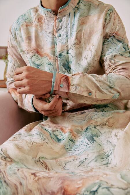 Shop Philocaly Multi Color Cotton / Silk Abstract Bhumi Printed Kurta Online at Aza Fashions Shop_Philocaly_Multi Color Cotton / Silk Abstract Bhumi Printed Kurta _Online_at_Aza_Fashions