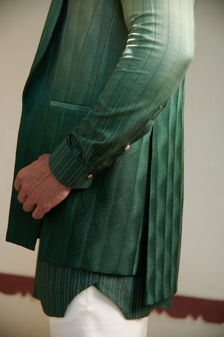 Buy Philocaly Green 100% Silk Tarang Ombre Bundi Online at Aza Fashions Buy_Philocaly_Green 100% Silk Tarang Ombre Bundi _Online_at_Aza_Fashions