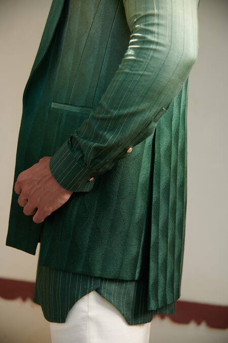 Buy Philocaly Green 100% Silk Tarangini Ombre Bundi Kurta Set Online at Aza Fashions Buy_Philocaly_Green 100% Silk Tarangini Ombre Bundi Kurta Set _Online_at_Aza_Fashions