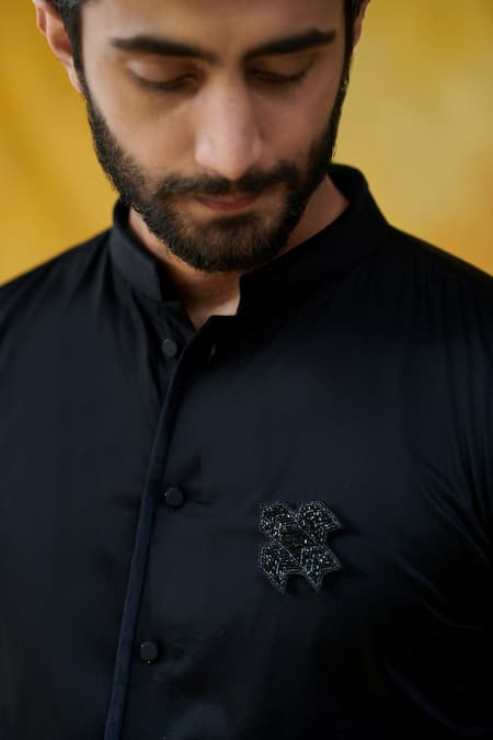 Philocaly Zwart Cotton Shirt 