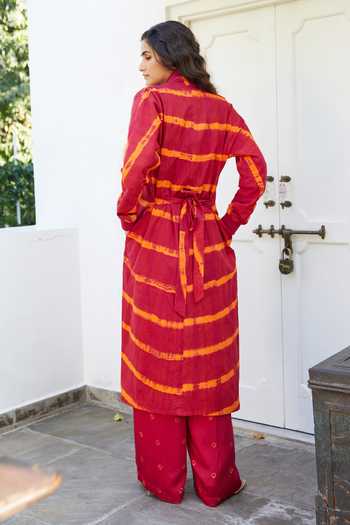 Aapro Dahlia Pant Set With Leheriya Jacket 