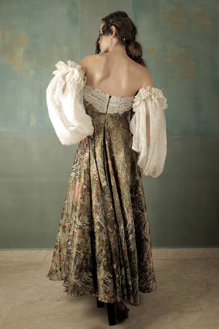 Nidhi Yasha Kasab Print Dress With Shirt 