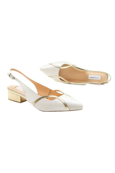 Oceedee_White Ayesha Pointed Toe Flats_Online_at_Aza_Fashions