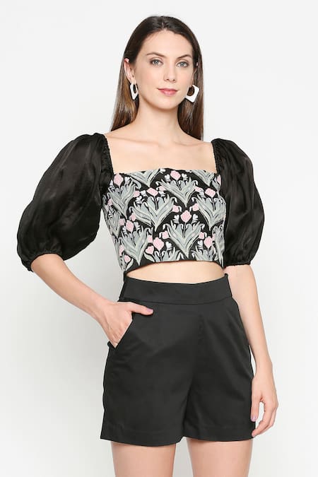 Neha Gursahani Embroidered Corset Top & Shorts 