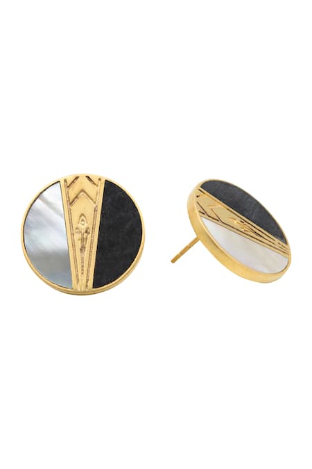 Azga Gold Plated Handcrafted Stud Earrings
