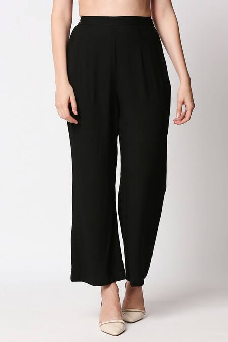 Shop Neha Gursahani Black Chiffon Embroidery V Neck Kaftan With Pants Online at Aza Fashions Shop_Neha Gursahani_Black Chiffon Embroidery V Neck Kaftan With Pants _Online_at_Aza_Fashions