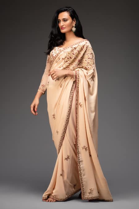 Neha Gursahani Georgette Embroidered Saree with Blouse 