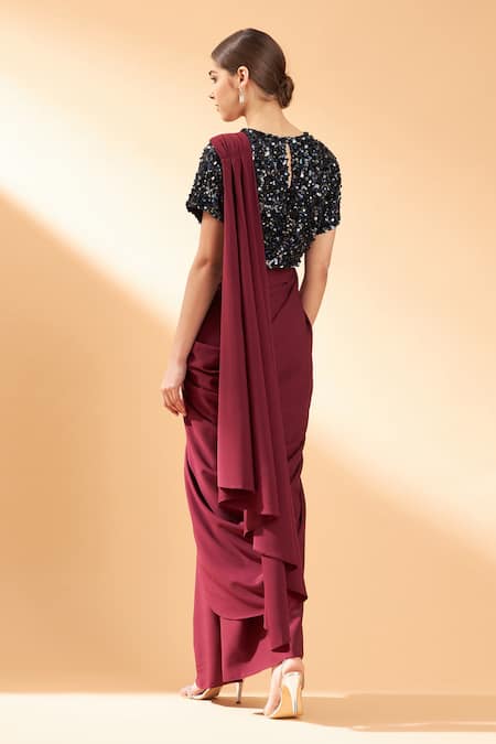 Aakaar Pre-Draped Saree With Blouse 