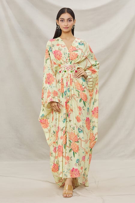 Gopi Vaid Floral Print Kaftan 