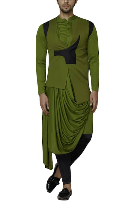 SOL by Piyush Dedhia Draped Kurta Bundi Set 