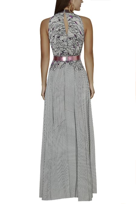 Shop Amit Aggarwal Purple Crepe Printed Gown at Aza Fashions Shop_Amit Aggarwal_Purple Crepe Printed Gown_at_Aza_Fashions