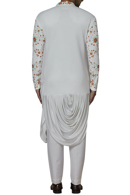 Sol By Piyush Dedhia Cowl Draped Kurta Set 