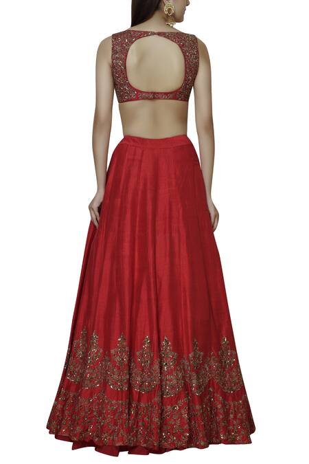 Shop Astha Narang Raw Silk Embroidered Lehenga Set at Aza Fashions Shop_Astha Narang_Raw Silk Embroidered Lehenga Set_at_Aza_Fashions