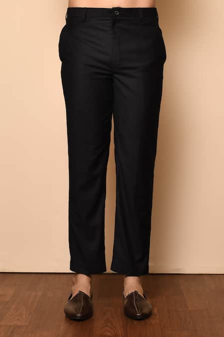 Arihant Rai Sinha_Black Cotton Metallic Thread Suiting Bandhgala And Pant Set _at_Aza_Fashions