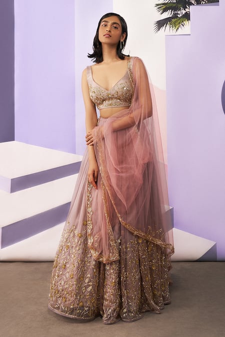 Ease Embroidered Silk Lehenga Set 