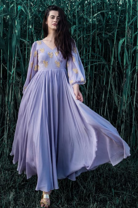 lavender anarkali dress