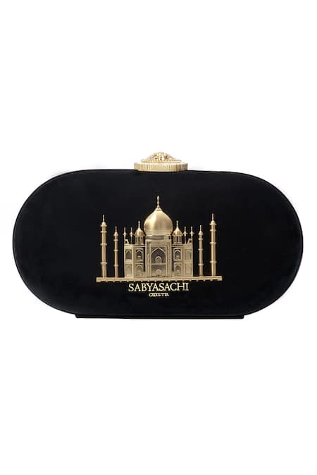 Sabyasachi Noir - Black Embellished Taj Mahal Pattern Clutch 