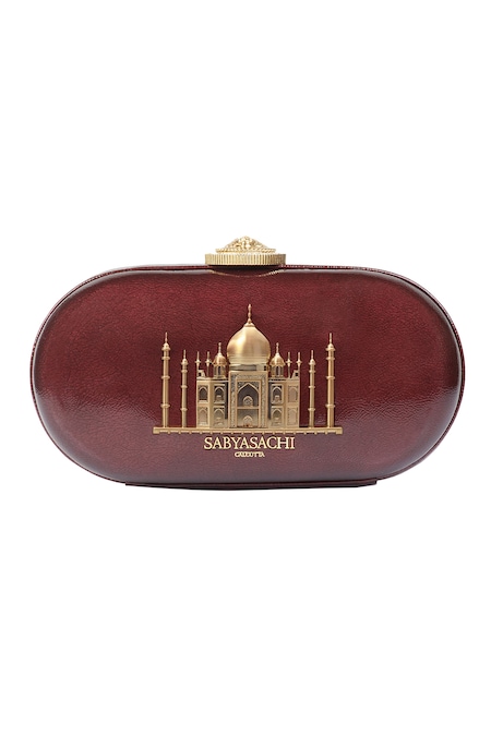 Sabyasachi Mulberry - Purple Embellished Taj Mahal Pattern Clutch 