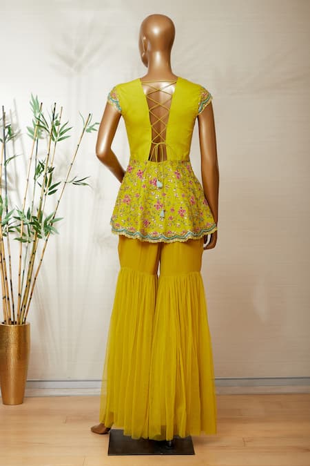 Dinesh Malkani Embroidered Kurta & Sharara Set 