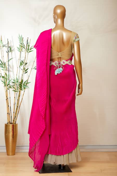 Dinesh Malkani Embroidered Saree & Sharara Set 