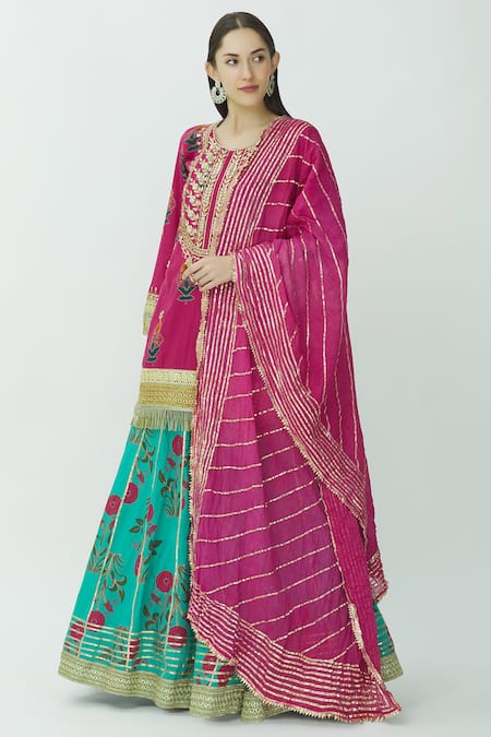 Kunwaraniritu Printed Kurta Lehenga Set 