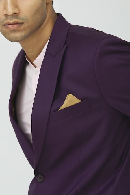 Mapxencars Purple Silk Blazer Jacket Set at Aza Fashions Mapxencars_Purple Silk Blazer Jacket Set_at_Aza_Fashions