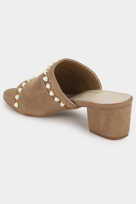 Open toe block online heel mules