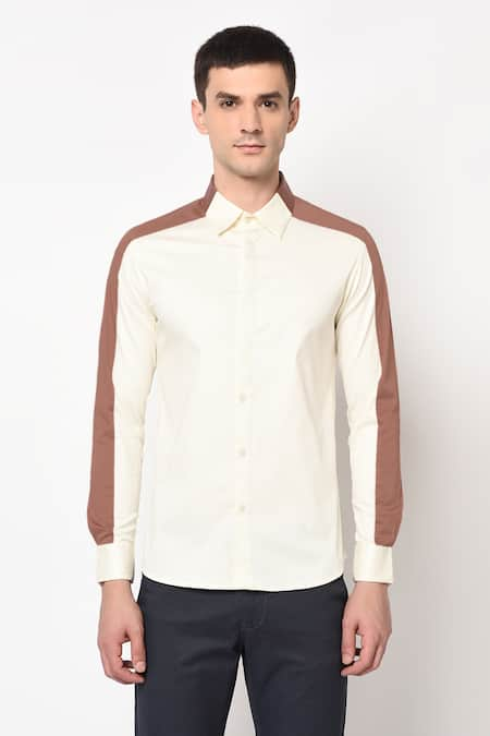 Lacquer Embassy White 100% Premium Cotton Slim Fit Shirt  