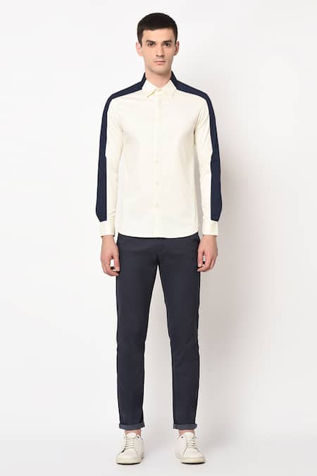 Buy_Lacquer Embassy_White 100% Premium Cotton Slim Fit Shirt _Online_at_Aza_Fashions