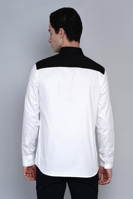 Shop Lacquer Embassy Multi Color 100% Premium Cotton Colorblock Shirt at Aza Fashions Shop_Lacquer Embassy_Multi Color 100% Premium Cotton Colorblock Shirt _at_Aza_Fashions