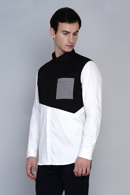 Lacquer Embassy Multi Color 100% Premium Cotton Colorblock Shirt Online at Aza Fashions Lacquer Embassy_Multi Color 100% Premium Cotton Colorblock Shirt _Online_at_Aza_Fashions