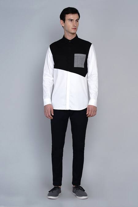 Buy Lacquer Embassy Multi Color 100% Premium Cotton Colorblock Shirt Online at Aza Fashions Buy_Lacquer Embassy_Multi Color 100% Premium Cotton Colorblock Shirt _Online_at_Aza_Fashions