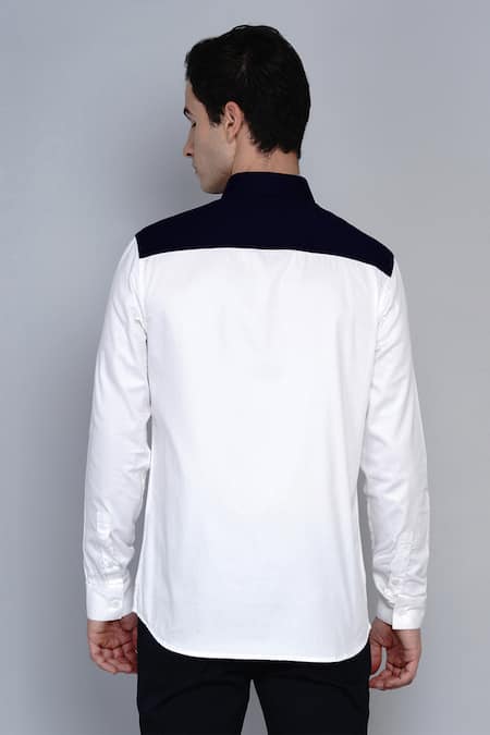 Shop Lacquer Embassy Multi Color 100% Premium Cotton Colorblock Shirt at Aza Fashions Shop_Lacquer Embassy_Multi Color 100% Premium Cotton Colorblock Shirt _at_Aza_Fashions