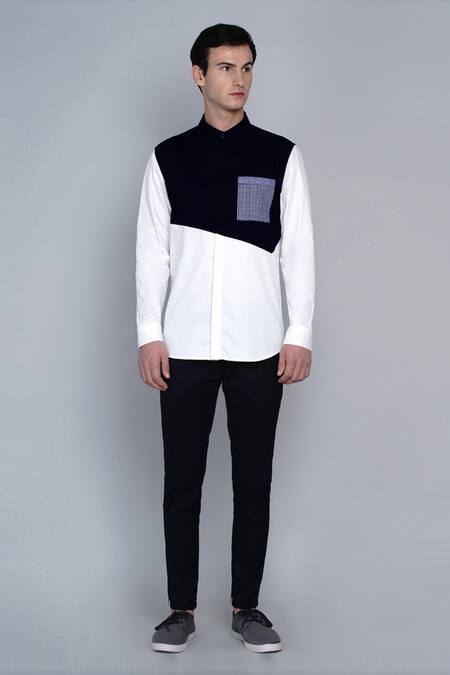 Buy Lacquer Embassy Multi Color 100% Premium Cotton Colorblock Shirt Online at Aza Fashions Buy_Lacquer Embassy_Multi Color 100% Premium Cotton Colorblock Shirt _Online_at_Aza_Fashions