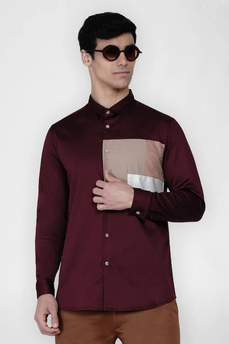 maroon casual shirt