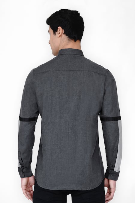 grey cotton casual shirt