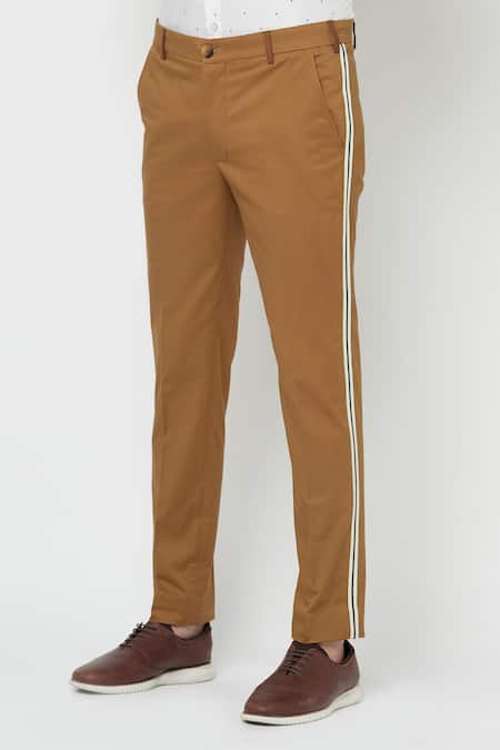 Buy Lacquer Embassy Brown Cotton Twill Espalier Trouser Online at Aza Fashions Buy_Lacquer Embassy_Brown Cotton Twill Espalier Trouser _Online_at_Aza_Fashions