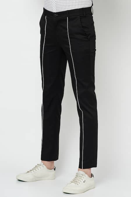 Buy Lacquer Embassy Black Cotton Twill Irenic Trouser Online at Aza Fashions Buy_Lacquer Embassy_Black Cotton Twill Irenic Trouser _Online_at_Aza_Fashions