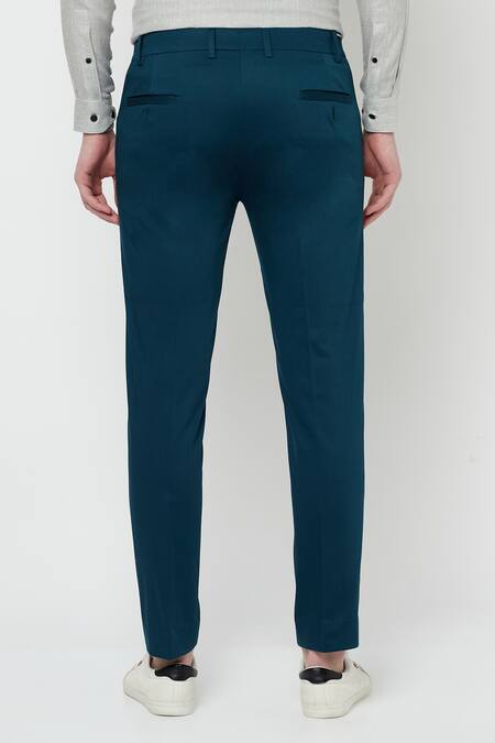 Shop Lacquer Embassy Green Cotton Twill Oerst Trouser Online at Aza Fashions Shop_Lacquer Embassy_Green Cotton Twill Oerst Trouser _Online_at_Aza_Fashions