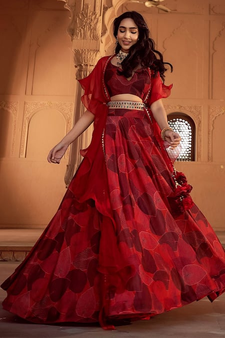 Shop Seeaash Red Beads, Tassels Embellished Belt Online at Aza Fashions Shop_Seeaash_Red Beads, Tassels Embellished Belt_Online_at_Aza_Fashions