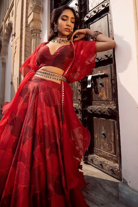 Buy Seeaash Red Beads, Tassels Embellished Belt Online at Aza Fashions Buy_Seeaash_Red Beads, Tassels Embellished Belt_Online_at_Aza_Fashions