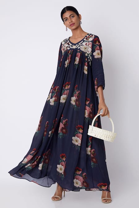 Archana Shah Floral Print Maxi Dress 