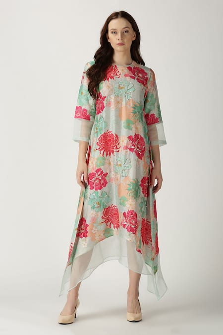 Archana Shah Printed Silk Kurta 